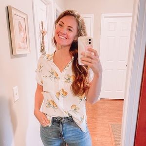 Rails Whitney Lemon button down blouse, size small
